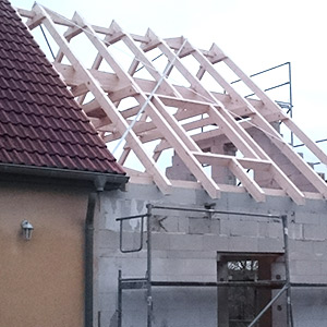 Anbau eines Dachstuhls